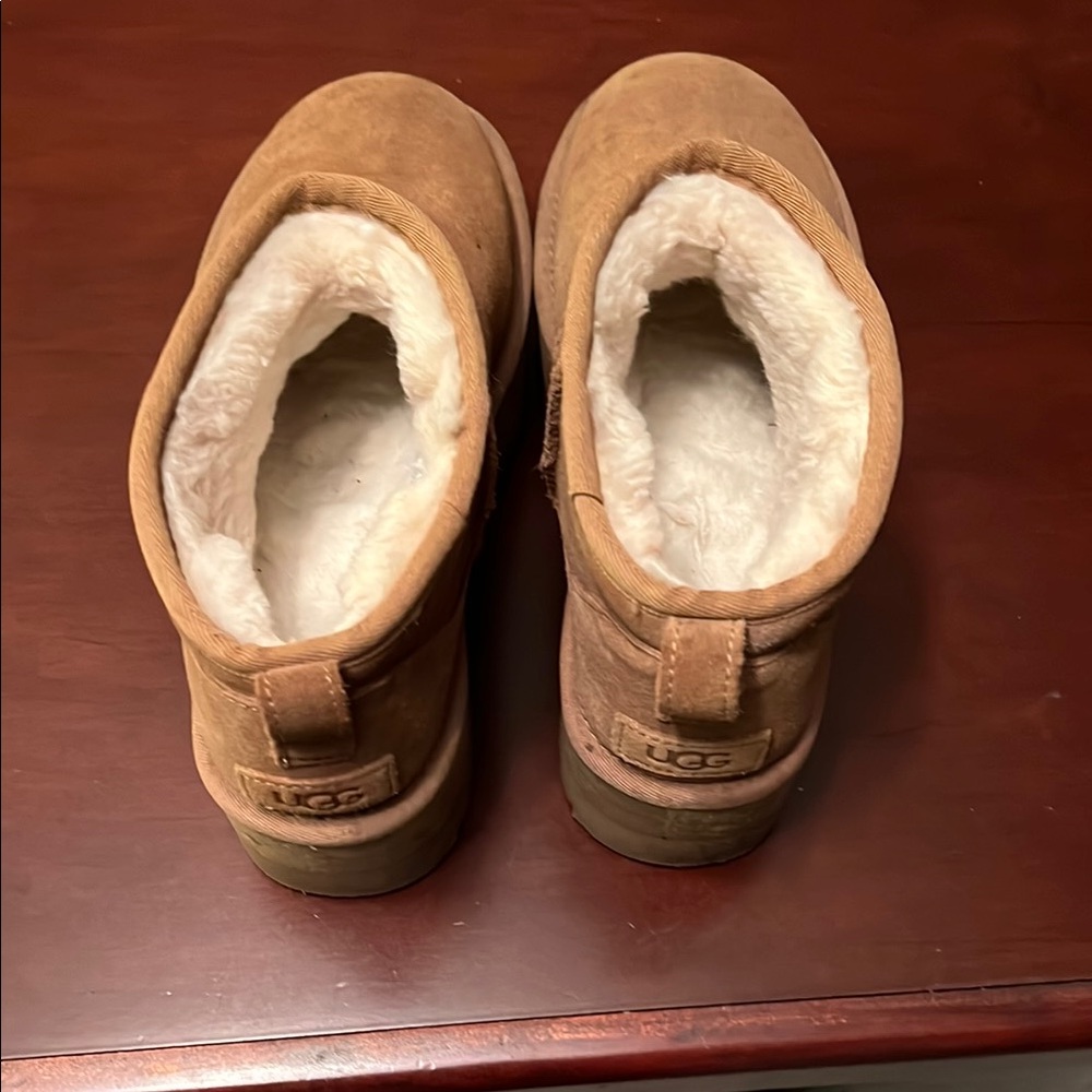 UGG Tan Ankle Boots with Cream Lining